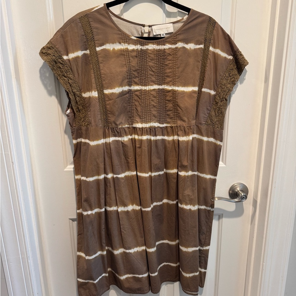 Anthropologie Corey Lynn Calter Brown Tie-Dye Dress Size 1X